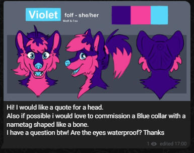 Example of an ideal message for a quote.